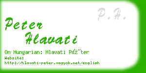 peter hlavati business card